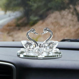 Maxbell Artificial Crystal swan Decoration Transparent Texture Home Decor White