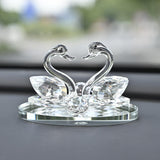 Maxbell Artificial Crystal swan Decoration Transparent Texture Home Decor White