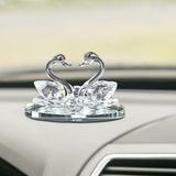 Maxbell Artificial Crystal swan Decoration Transparent Texture Home Decor White