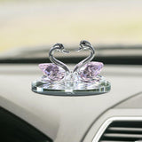 Maxbell Artificial Crystal swan Decoration Transparent Texture Home Decor Pink