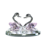 Maxbell Artificial Crystal swan Decoration Transparent Texture Home Decor Pink