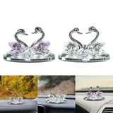 Maxbell Artificial Crystal swan Decoration Transparent Texture Home Decor Pink