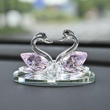 Maxbell Artificial Crystal swan Decoration Transparent Texture Home Decor Pink