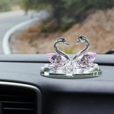 Maxbell Artificial Crystal swan Decoration Transparent Texture Home Decor Pink