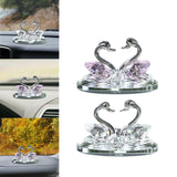 Maxbell Artificial Crystal swan Decoration Transparent Texture Home Decor Pink