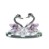 Maxbell Artificial Crystal swan Decoration Transparent Texture Home Decor Pink