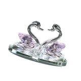 Maxbell Artificial Crystal swan Decoration Transparent Texture Home Decor Pink