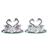 Maxbell Artificial Crystal swan Decoration Transparent Texture Home Decor Pink