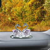 Maxbell Artificial Crystal swan Decoration Transparent Texture Home Decor Pink