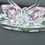 Maxbell Artificial Crystal swan Decoration Transparent Texture Home Decor Pink