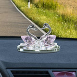 Maxbell Artificial Crystal swan Decoration Transparent Texture Home Decor Pink