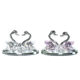 Maxbell Artificial Crystal swan Decoration Transparent Texture Home Decor Pink