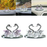 Maxbell Artificial Crystal swan Decoration Transparent Texture Home Decor Pink