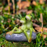 Maxbell Sitting Frog Sculpture Smooth Realistic Statue for Patio Porch Windowsill