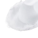 Maxbell Feather Cowboy Cowgirl hat Solid Color Fedora for Party Cosplay Ladies White Square Towel