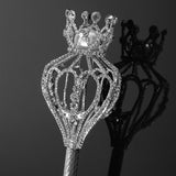 Maxbell Crown Scepter Pageant Scepter for Festival Fancy Dress Beauty Contest Argent