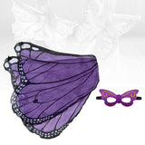 Maxbell Dress up Fancy Dress Costume Photo Prop Cherub Elf Party Butterfly Wing Purple Black