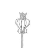 Maxbell Princess Wand Rhinestone Scepter for Pageant Party Costume Accessories Argent