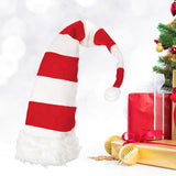 Maxbell Long Christmas Hat Unisex Warm Striped Santa Hat for Stage Performance Red White