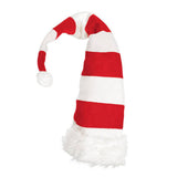Maxbell Long Christmas Hat Unisex Warm Striped Santa Hat for Stage Performance Red White