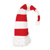 Maxbell Long Christmas Hat Unisex Warm Striped Santa Hat for Stage Performance Red White