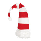 Maxbell Long Christmas Hat Unisex Warm Striped Santa Hat for Stage Performance Red White