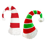 Maxbell Long Christmas Hat Unisex Warm Striped Santa Hat for Stage Performance Red White