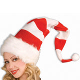 Maxbell Long Christmas Hat Unisex Warm Striped Santa Hat for Stage Performance Red White