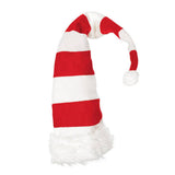 Maxbell Long Christmas Hat Unisex Warm Striped Santa Hat for Stage Performance Red White