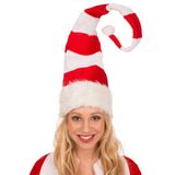 Maxbell Long Christmas Hat Unisex Warm Striped Santa Hat for Stage Performance Red White