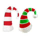 Maxbell Long Christmas Hat Unisex Warm Striped Santa Hat for Stage Performance Red White