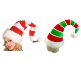 Maxbell Long Christmas Hat Unisex Warm Striped Santa Hat for Stage Performance Red White