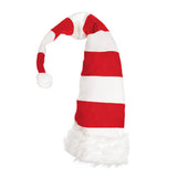 Maxbell Long Christmas Hat Unisex Warm Striped Santa Hat for Stage Performance Red White
