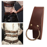 Maxbell Halloween Cork Potion Bottle Round Spherical Glass Bottle with Leather Belt Leather Belt