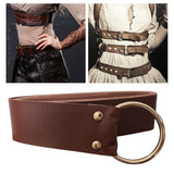 Maxbell Halloween Cork Potion Bottle Round Spherical Glass Bottle with Leather Belt Leather Belt