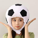 Maxbell Cartoon Football Plush Hat Photo Props Warm Lovely Headwear for Housewarming