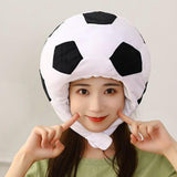 Maxbell Cartoon Football Plush Hat Photo Props Warm Lovely Headwear for Housewarming