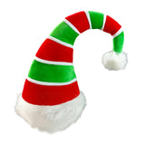 Maxbell Long Christmas Hat Unisex Warm Striped Santa Hat for Stage Performance Red White Green