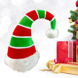 Maxbell Long Christmas Hat Unisex Warm Striped Santa Hat for Stage Performance Red White Green
