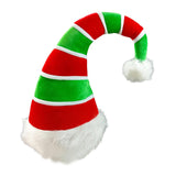 Maxbell Long Christmas Hat Unisex Warm Striped Santa Hat for Stage Performance Red White Green