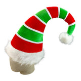 Maxbell Long Christmas Hat Unisex Warm Striped Santa Hat for Stage Performance Red White Green