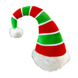 Maxbell Long Christmas Hat Unisex Warm Striped Santa Hat for Stage Performance Red White Green