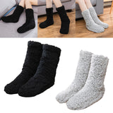 Maxbell Women Winter Warm Socks Thermal Socks Home Slippers Autumn Thick Non Slip Black