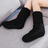 Maxbell Women Winter Warm Socks Thermal Socks Home Slippers Autumn Thick Non Slip Black