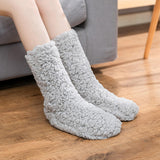 Maxbell Women Winter Warm Socks Thermal Socks Home Slippers Autumn Thick Non Slip Gray