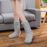 Maxbell Women Winter Warm Socks Thermal Socks Home Slippers Autumn Thick Non Slip Gray