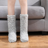 Maxbell Women Winter Warm Socks Thermal Socks Home Slippers Autumn Thick Non Slip Gray