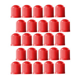 Maxbell 25 Pieces Car Tire Valve Stem Caps with Rubber Ring for Motorcycles Red