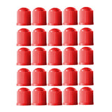 Maxbell 25 Pieces Car Tire Valve Stem Caps with Rubber Ring for Motorcycles Red