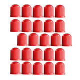 Maxbell 25 Pieces Car Tire Valve Stem Caps with Rubber Ring for Motorcycles Red